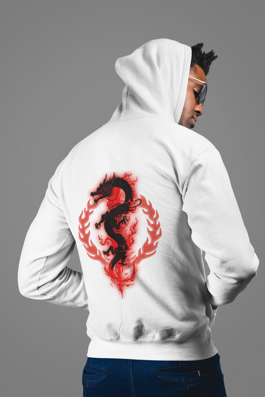 Red Dragon Hooded SweatShirt - Thoda Sa Crazy